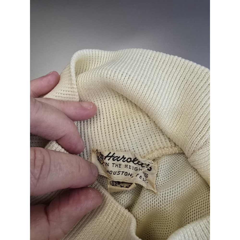 Vintage U OF H TURTLENECK Knit Coaches Sweater. HAROLDS OF houston. Size Large - Picture 14 of 15